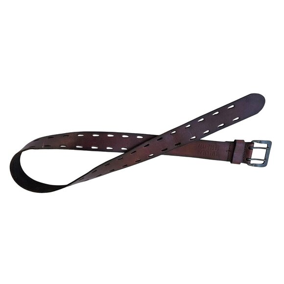 Vintage American Eagle Sz 38 Leather Belt 40" Adjustable Fit Brown - Picture 13 of 13